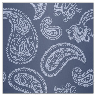 Elegant donkerblauw paisleypatroon stof