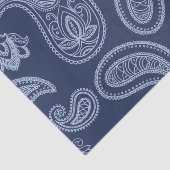 Elegant donkerblauw paisleypatroon tissuepapier (Detail)