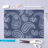 Elegant donkerblauw paisleypatroon tissuepapier (Craft)