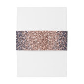 Elegant donkerblauw Roos gouden bruiloft Uitnodigingen Wikkel (Achterkant Voorbeeld)