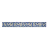 Elegant  donkerblauw toile de jouy satijnen lint (Voorkant)