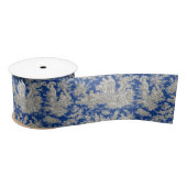 Elegant  donkerblauw toile de jouy satijnen lint (Spoel)