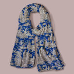 Elegant  donkerblauw toile de jouy sjaal<br><div class="desc">retro donkerblauw toile de jouy Scarf. Verrijk uw garderobe met de tijdloze elegantie van de design van toile de jouy, geïnspireerd op de prachtige patronen van Franse landschapscènes. Deze verfijnde Toile prints zijn een all time rage op dit moment, prachtige design die natuurlijke schoonheid en charme brengen. Deze modieuze sjaal...</div>