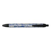 Elegant  donkerblauw toile de jouy zwarte inkt pen (Achterkant)
