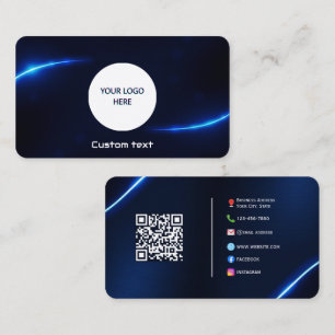 Elegant donkerblauw Visitekaartje QR