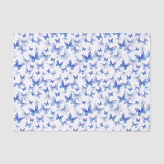 Elegant donkerblauw vlindermotief  tissuepapier (Voorkant)