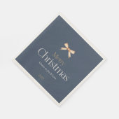 Elegant donkerblauw vrolijk kerstservet servet (Hoek)