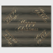 Elegant donkerbruin Gold-script, prettige kerstmis Cadeaupapier (Vlak)