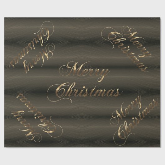 Elegant donkerbruin goudhandschrift kerst cadeaupapier (Vlak)