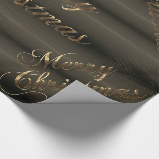 Elegant donkerbruin goudhandschrift kerst cadeaupapier (Hoek)