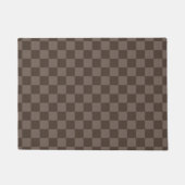 Elegant donkerbruin schaakbordpatroon deurmat (Voorkant)