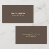 Elegant donkerbruin, stijlvol design, luxe luxe visitekaartje (Voorkant / Achterkant)