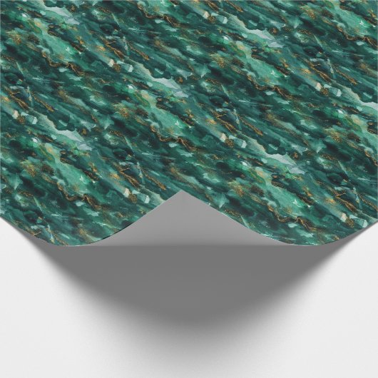 Elegant donkerbruine groene gouden Waterverf, omsl Cadeaupapier (Hoek)