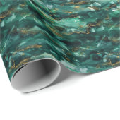 Elegant donkerbruine groene gouden Waterverf, omsl Cadeaupapier (Rol Hoek)