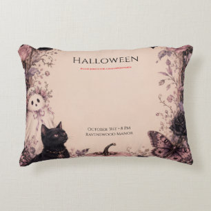 Elegant Donkere Botanische Halloween Feest Accent Kussen