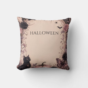 Elegant Donkere Botanische Halloween-feest Kussen