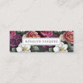 Elegant  donkere Floral op zwart Mini Visitekaartje (Voorkant)