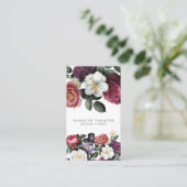 Elegant  donkere Floral op zwart | Verticaal Visitekaartje (Staand voorkant)