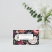 Elegant  donkere Floral op zwart Visitekaartje (Staand voorkant)
