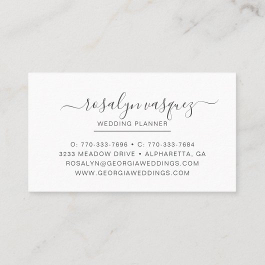 Elegant  donkere Floral op zwart Visitekaartje (Achterkant)