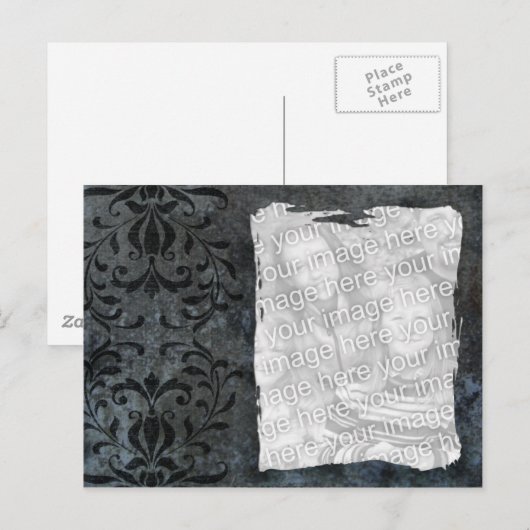 Elegant donkere sjabloon briefkaart (Voorkant / Achterkant)