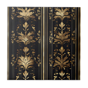 Elegant donkergouden patroon tegeltje