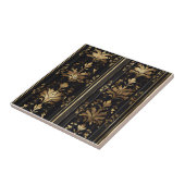 Elegant donkergouden patroon tegeltje (Zijkant)