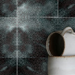 Elegant Donkergrijs Blauw Intricate Swirls and Loo Tegeltje<br><div class="desc">Deze keramiek heeft een ingewikkeld ontwerp dat onmiddellijk het oog trekt. De tegel is versierd met cirkelvormige motieven, elk samengesteld uit delicate wervelingen en lussen, waardoor een effect ontstaat dat doet denken aan mandala's. De basiskleur van de tegel is donkergrijs, dat dient als canvas, waardoor de lichtere, etherische contouren van...</div>