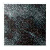 Elegant Donkergrijs Blauw Intricate Swirls and Loo Tegeltje (Voorkant)