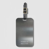 Elegant Donkergrijs geborsteld metaal Roestvrij al Bagagelabel (Voorkant (verticaal))