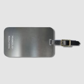 Elegant Donkergrijs geborsteld metaal Roestvrij al Bagagelabel (Voorkant (horizontaal))