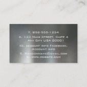 Elegant Donkergrijs geborsteld metaal Roestvrij al Visitekaartje (Achterkant)
