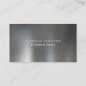 Elegant Donkergrijs geborsteld metaal Roestvrij al Visitekaartje (Voorkant)