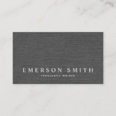 Elegant donkergrijs linnen ziet er klastig uit visitekaartje (Voorkant)