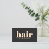 Elegant Donkergrijs Pastel Haar Stylist Bold Visitekaartje (Staand voorkant)