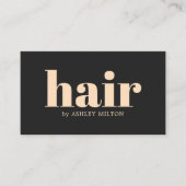 Elegant Donkergrijs Pastel Haar Stylist Bold Visitekaartje (Voorkant)