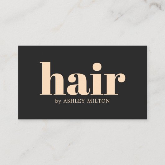 Elegant Donkergrijs Pastel Haar Stylist Bold Visitekaartje (Voorkant)