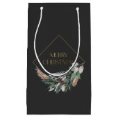 Elegant Donkergrijs Vrolijk Kerstfeest Klein Cadeauzakje (Voorkant)