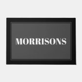 Elegant donkergrijs witte zwarte grens met aangepa deurmat (Voorkant)