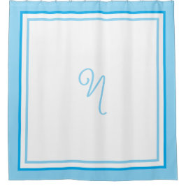 Elegant donkergrijze rand script monogram douchegordijn