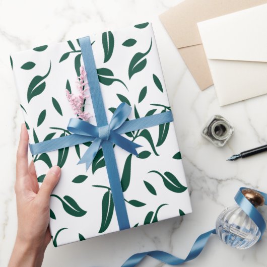 Elegant donkergroen blad inpakpapier (Geschenken)