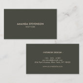 Elegant donkergroen en beige professional visitekaartje (Voorkant / Achterkant)