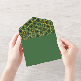 Elegant donkergroen goud alles in één uitnodiging