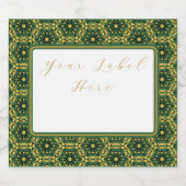 Elegant donkergroen goud geometrisch flesetiket sparkling wijnetiket (Enkel label)
