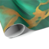 Elegant donkergroen goudgeel Faux Marble Cadeaupapier (Rol Hoek)