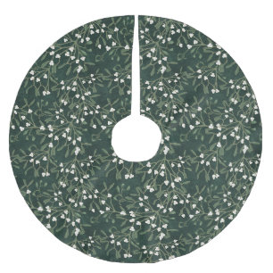 Elegant donkergroen maretakbespatroon luxe  kerstboom rok