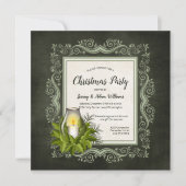 Elegant Donkergroen met kaarsfeest Kaart (Voorkant)