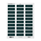 Elegant donkergroen retouradres etiket (Full Sheet)