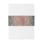 Elegant donkergroen Roos gouden bruiloft Uitnodigingen Wikkel (Achterkant Voorbeeld)