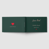 Elegant donkergroen Roos gouden bruiloften Jubileu Gastenboek (Volledig)